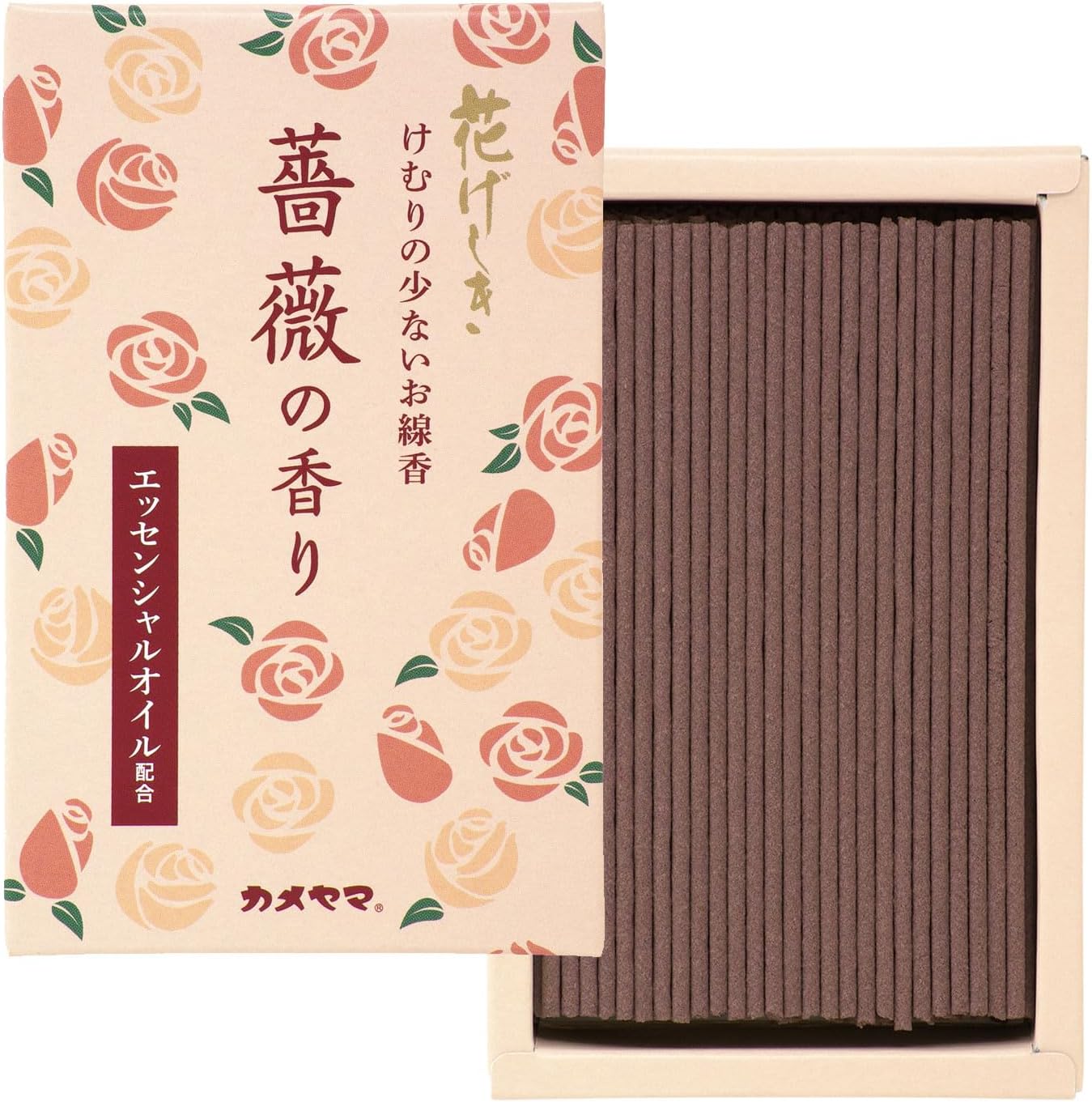 カメヤマ 花げしき 薔薇の香り ミニ寸 約50g 約170本 お線香 お香 煙少ない