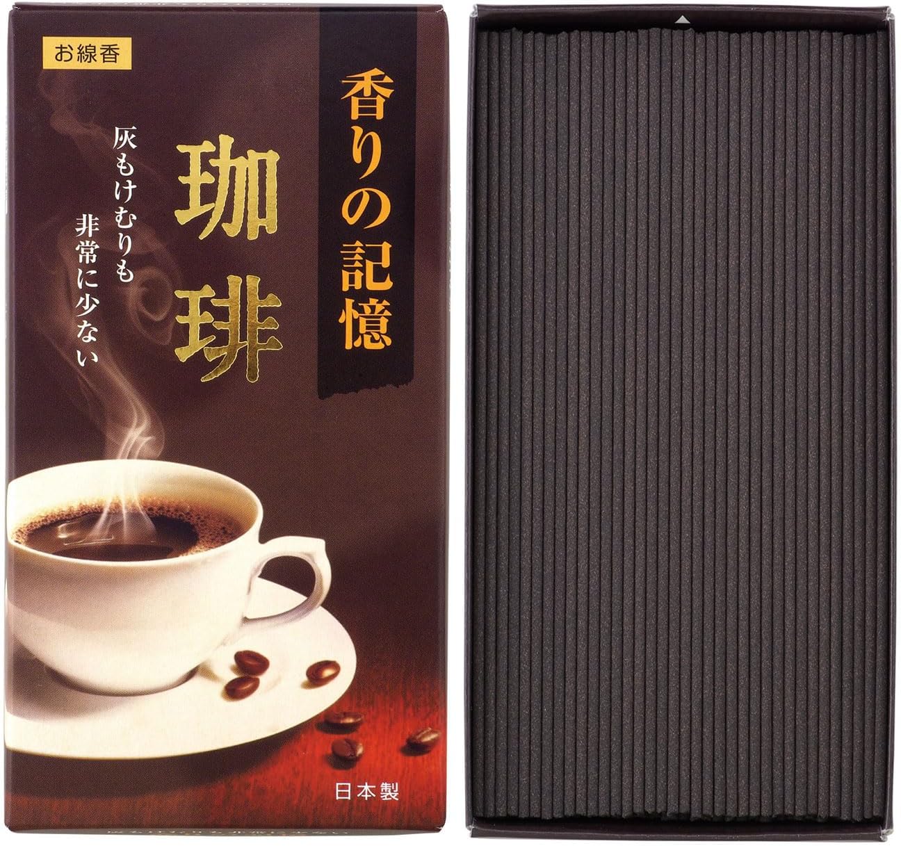 カメヤマ 孔官堂のお線香 香りの記憶 珈琲 バラ詰 約100g 約280本 煙&灰少ない お香