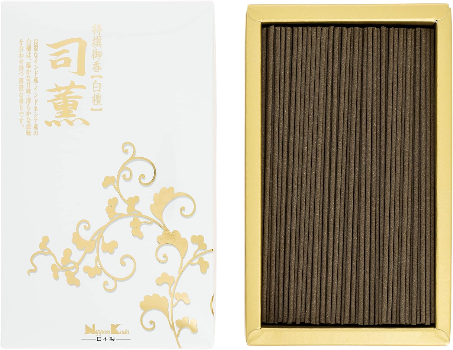 日本香堂(Nippon Kodo) 司薫 白檀 バラ詰 100×42×162